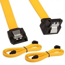 LINESO 2Pack 90 Degree Right-Angle SATA III Cable 6.0 Gbps with Locking Latch...