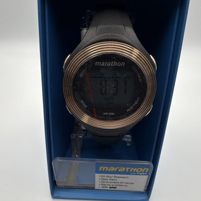 Marathon Men's Digital Black Gold Sport Watch 24 Hour Stopwatch Alarm 30M WR