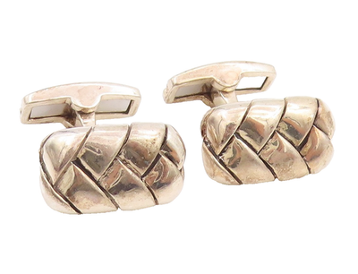 925 Sterling Silver Vintage Cuff Links SCOTT KAY Solid Domed