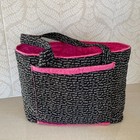 Large Shoulder Tote/Bag for Knitting/Crafting/Yarn, Needles, Knit, Black, Pink