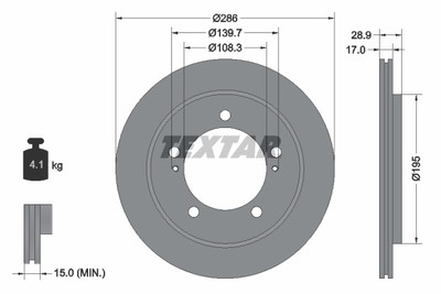 Textar 92136800 Brake Disc for Chevrolet, Suzuki