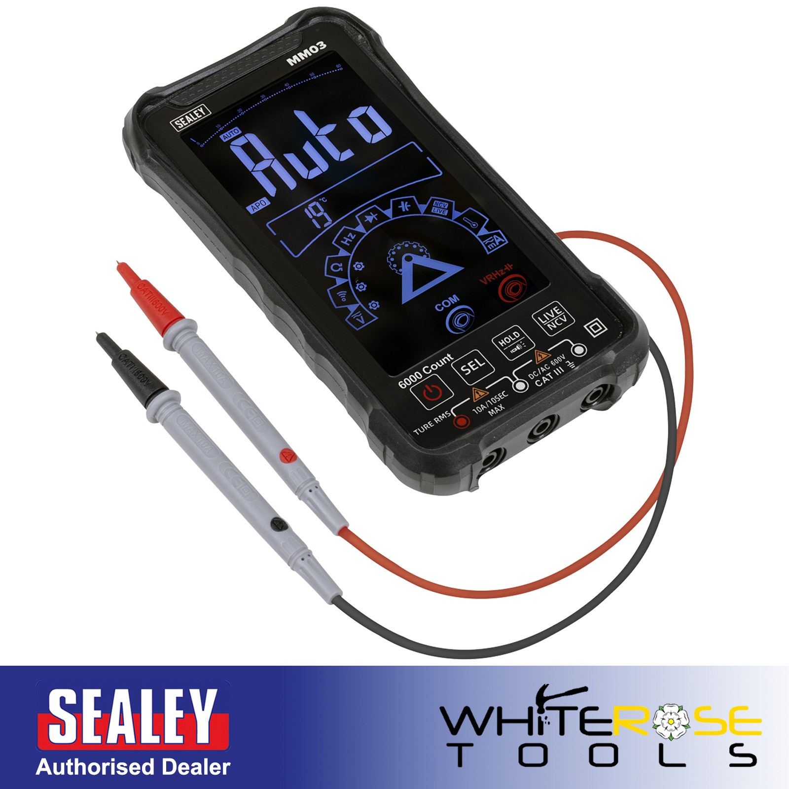 Sealey Digital Smart Multimeter Touchscreen Auto-Ranging 10-Function