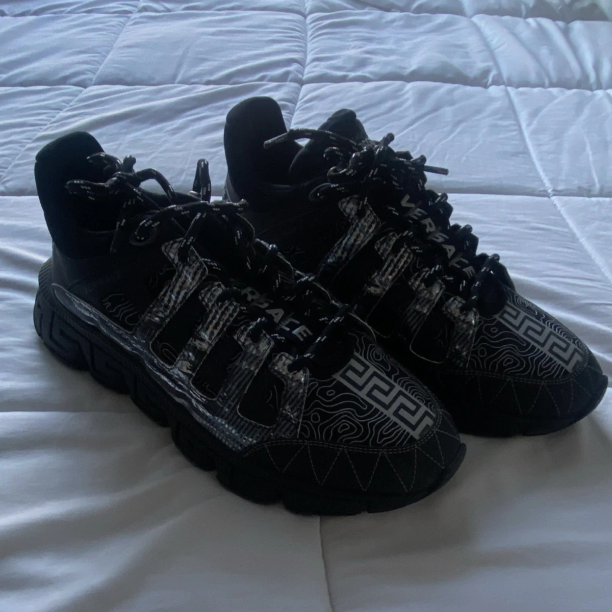 Versace Men\'s Laserata Leather Sneakers Black 11.5 US (44.5) 1008964 NWT $1175 Versace Men main image 2