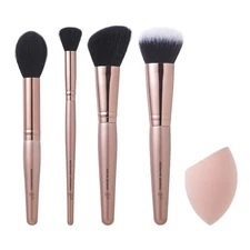 e.l.f. Complexion Essentials Brush & Sponge Set, Concealer, Powder, Blush &...