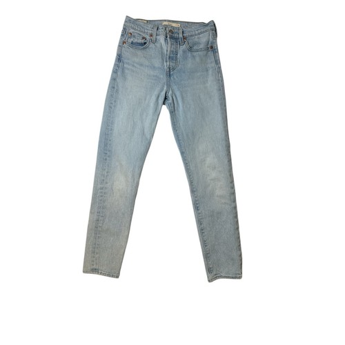 Jeans Levi's Denim Lavado Claro Grande E Mujer 25 Cuña Botón Recto Mosca 1996 - Imagen 1 de 8