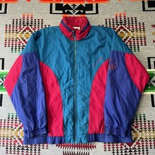Vintage Adidas Track Jacket Mens XL Colorblock Windbreaker Trefoil 90s Retro C1