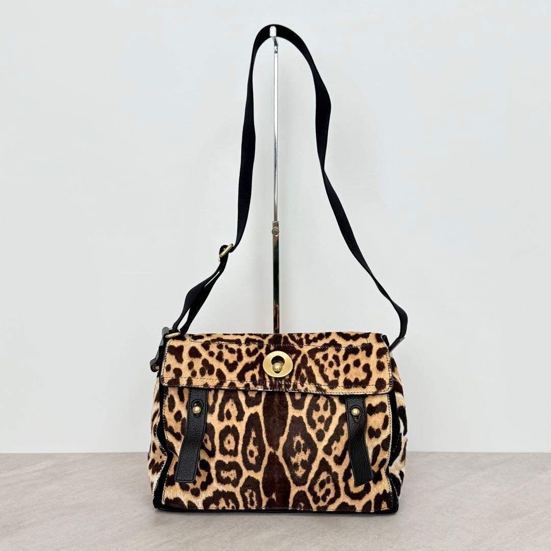 Yves saint Laurent Leopard Pony Hair Shoulder Bag 2000s Vintage Used Japan thumbnail 5