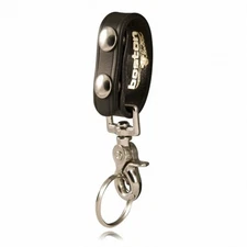 Model 5436 Belt Keeper w/ Deluxe Swivel Key Snap, Black, Plain, Nickel