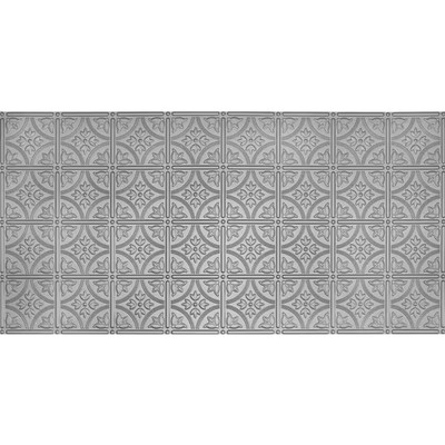 Dimensions 2 Ft. X 4 Ft. Glue up Tin Ceiling Tile in Metallic Nickel