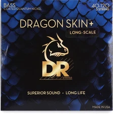 DR Strings Dragon Skin+ Coated 5-string Bass Guitar Strings - .040-.120 Light