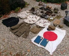 WW2 Imperial Japanese Army Field Gear Lot – Canteen, Mess Tin, Packs, Uniforms