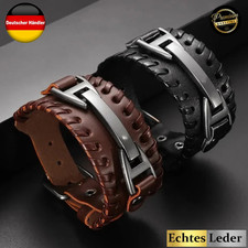 Lederarmband für Herren Männer ECHTES LEDER schwarzes braunes Armband