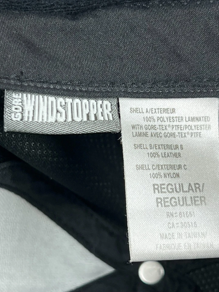 The North Face Gore Windstopper Fleece Leather Brim Hat Black Winter Cap - Image 4 of 4