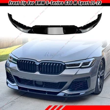 Fits 2021-2023 BMW 5 Series G30 M Sport Gloss Black Front Splitter Lip Spoiler