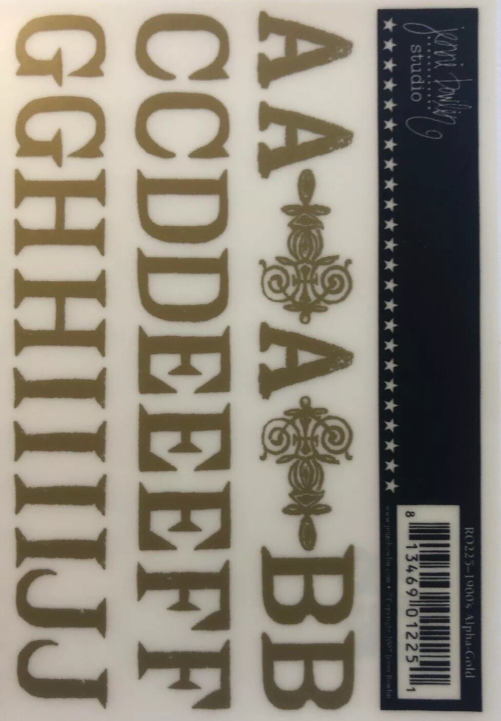 Jenni Bowlin CROWN Numeric BLACK Number Rub Ons RO221