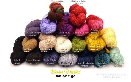 Merino Worsted by Malabrigo - 100% Merino Wool Single-Ply Aran Weight- 29 COLORS - product listing photo