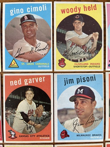1959 Topps 20 Dif Baseball Card Lot, Johnny Temple, Bobby Avila, Vgex - Picture 3 of 7