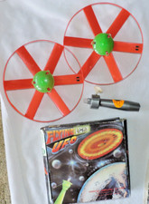 Vintage Flying BO Lighted UFO Toy-Hand Held Spinner W Original Box-Works Great