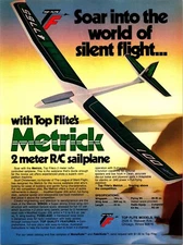Metrick RC Sailplane Vintage 1983 Print Ad Wall Art Decor top Flite