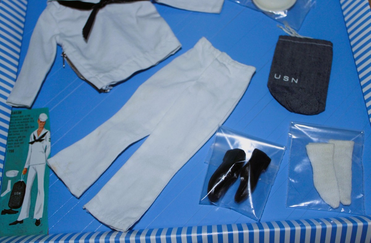 値下げ　バービー★Ken Sailor set outfit VINTAGE KEN/Barbie #796 Military NAVY SAILOR Summer White