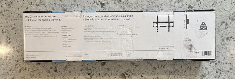 Heavy Duty Fixed TV Wall Mount Bracket Support Max 46” LCD LED Monitor Panel - Image 3 of 4