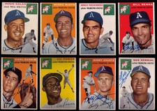 1954 Topps Philadelphia Athletics A's COMPLETE Team Set (19ct) w/4 AUTOGRAPHED