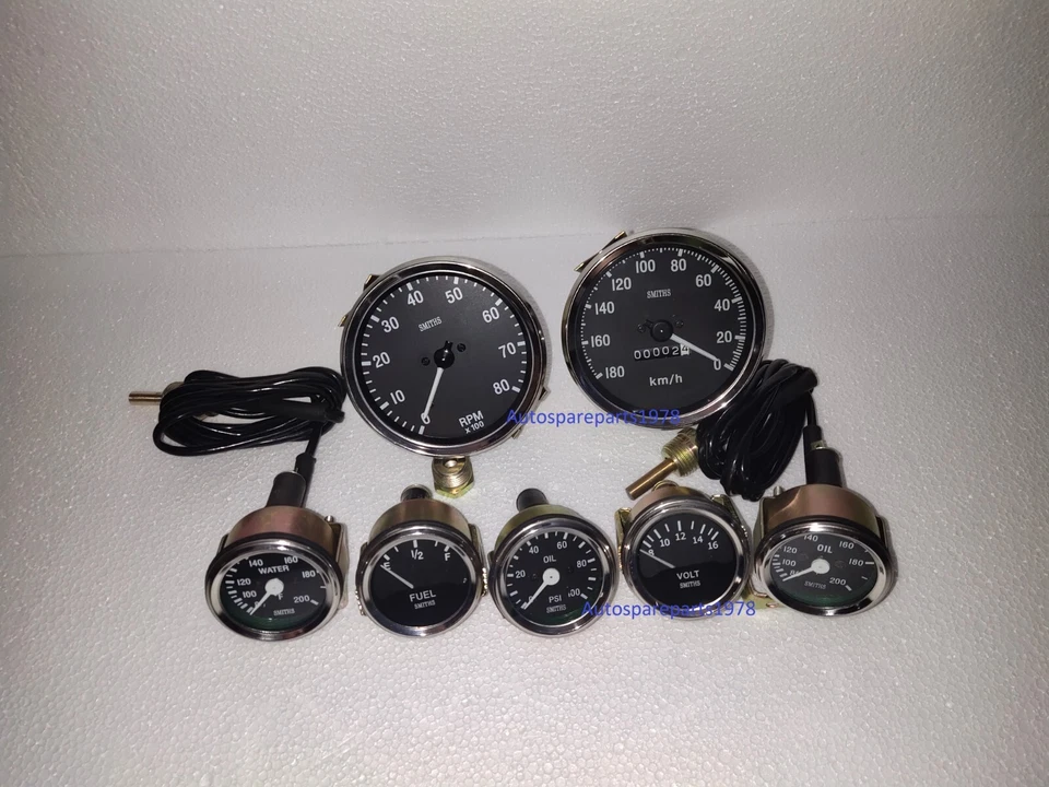Smiths Temp F Oil temp F oil Fuel Volt Gauge Speedo 180-0KMH 0-80RPM 100mm BC - Image 3 of 3