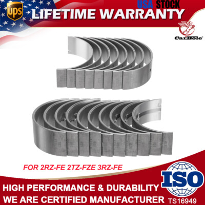 STD SIZE MAIN & CONNECTING ROD BEARING SET FOR TOYOTA 1RZ 2RZ 3RZ-FE 2 ...