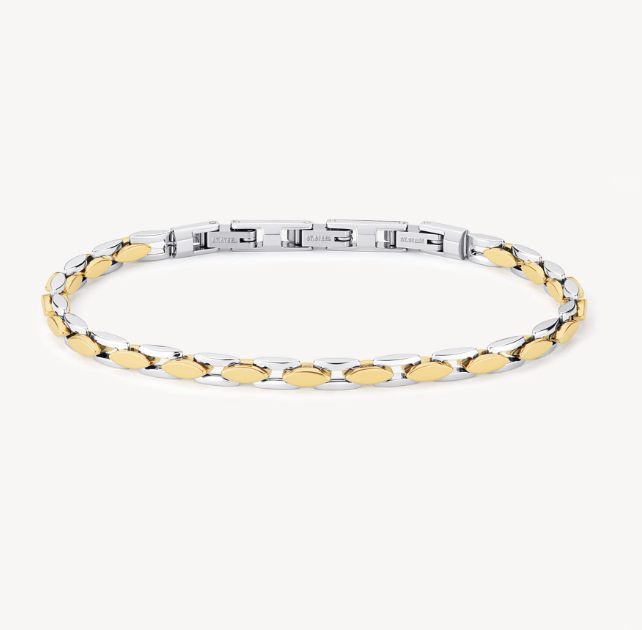 Bracciale Brosway Uomo Acciaio Silver e Gold Coll. Riptide _BTD047