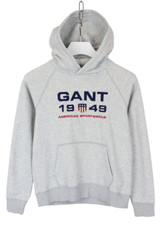 GANT Hoodie Boys 11-12 YEARS Pullover Kangaroo Pocket Logo Melange Gray