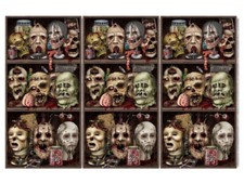 Scary Heads Backdrop Set of 2 Zombies Halloween Haunted House Wall Photo 30ft
