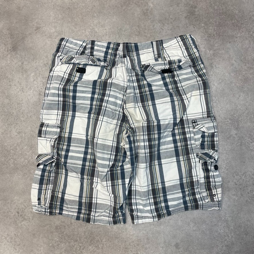 Lee Cargo Shorts Mens Baggy Checkered Vintage Summer Hiking Pant, Navy, 32" image 2
