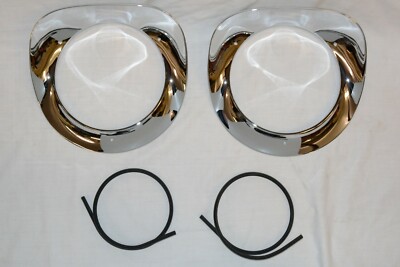 Pair Of Chrome Headlight Bezels For 1955-1957 Chevy & GMC Pickup Trucks