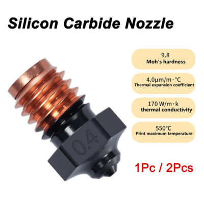 Reduce Stick Phaetus Silicon Carbide Nozzle 0.4mm For V6 3D Printer Accessories