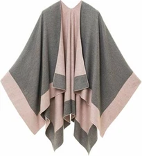 Cardigan Poncho Cape: Women Elegant Cardigan Shawl Wrap Sweater for Fall Winter