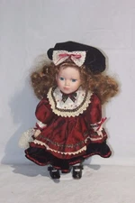 COLLECTORS CHOICE PORCELAIN DOLL RED DRESS 11" (DNT H-2) #6