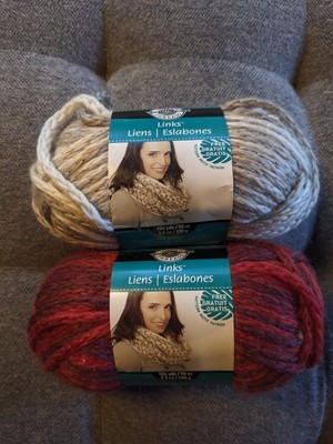 Loops & Threads links Two Skeins 1 Red Wine 1 Warm Beige 