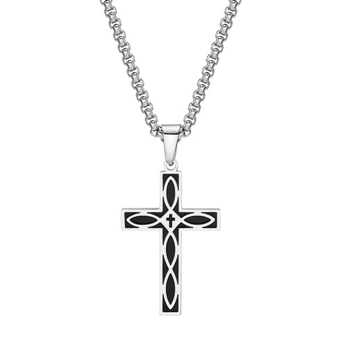 Herren Edelstahl Schraubenschlüssel Rosenkranz Doppelkreuz Anhänger USA Flagge Kreuz Halskette - Bild 18 von 34