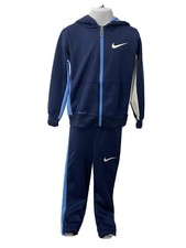 Nike Boy's Hoodie Jogger 2 Piece Set Blue White Size 4 XS