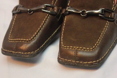 Womens Whats what by Aerosole Size 7M Pump Heel shoes brown leather slip-ons - Picture 2 of 8