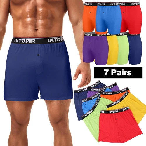 7x Mens Boxer Shorts Underwear Soft Comfortable Breathable Knit Boxer Shorts - Picture 1 of 12