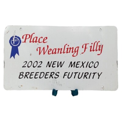 New Mexico Horse Show Sign 1st Place Filly Vintage 2002 Ranch Wall Home Decor