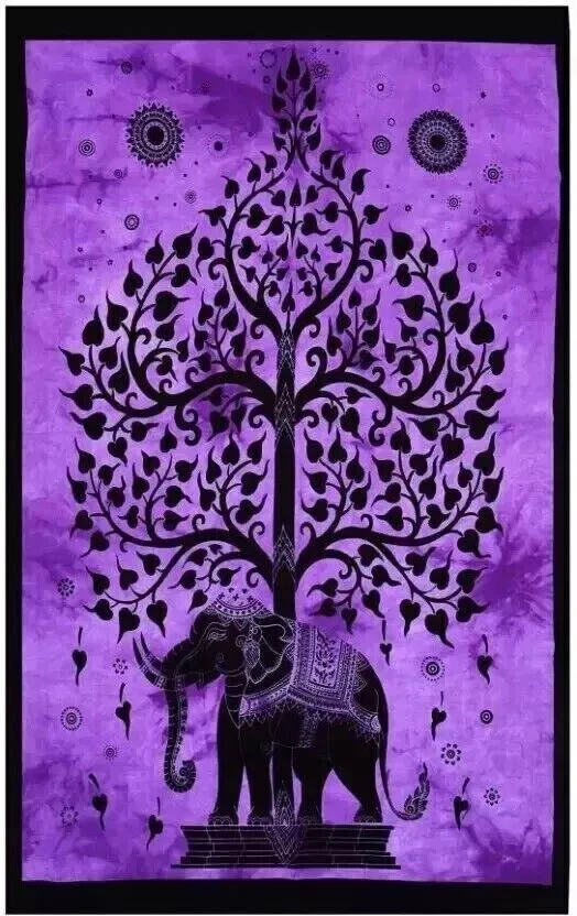 Póster decorativo de pared de árbol de elefante tapiz indio playa tiro yoga estera Foto 2 de 2