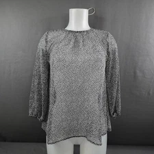 Old Navy Women Top XS Black Stars Sparkle Sheer Flow Career Capsule Office Layer