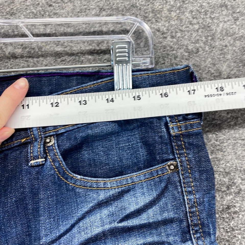 Pantalones Cortos London Jeans Mujer 8 Azul Denim Lavado Oscuro Puños Tiro Medio Bolsillos Chinos Foto 3 de 4