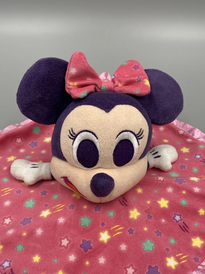 Disney Minnie Mouse Peluche Lovey Sonajero Rosa Manta de Seguridad para Bebé Foto 2 de 4