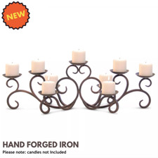 Elegant Candelabra Candle Holder Distressed Bronze for Dining Table Fireplace