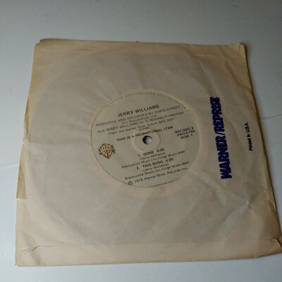 JERRY WILLIAMS: gone +2 Warner Bros. Records 7'' Single 45 RPM
