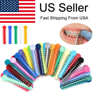 Mixed Color 1040Pcs Dental Orthodontic Ligature Ties Braces Elastic Rubber Bands