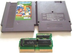 les Schtroumpfs authentique version originale nintendo nes boite abim&eacute;e